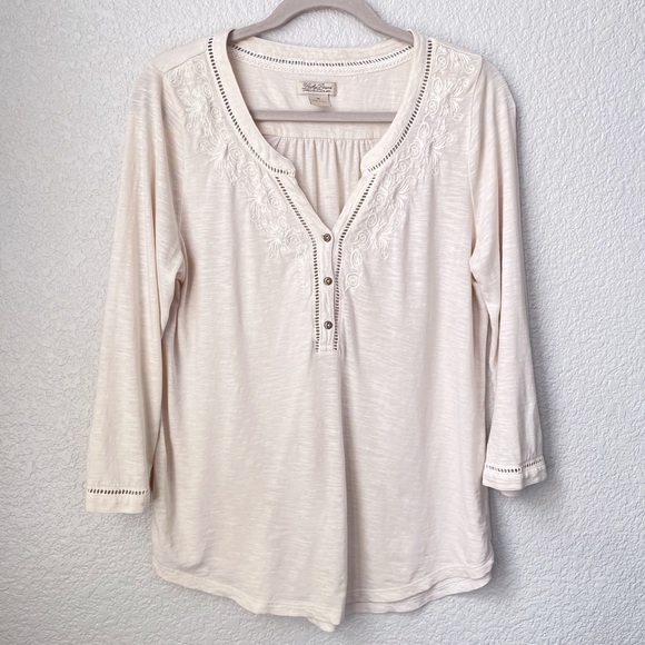 Lucky Brand Tops - Lucky Brand White Embroidered Blouse